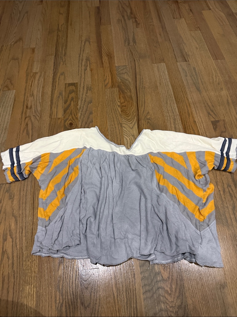 Womens’ We The Free Cropped Shirt in Gray, White, & Yellow